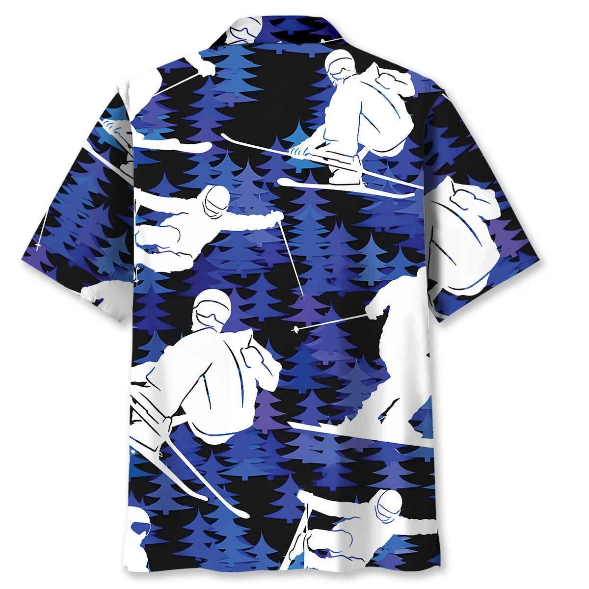 Ski Pine Trees Purple Hawaiian Shirt, custom shirt gift for men (view 3)