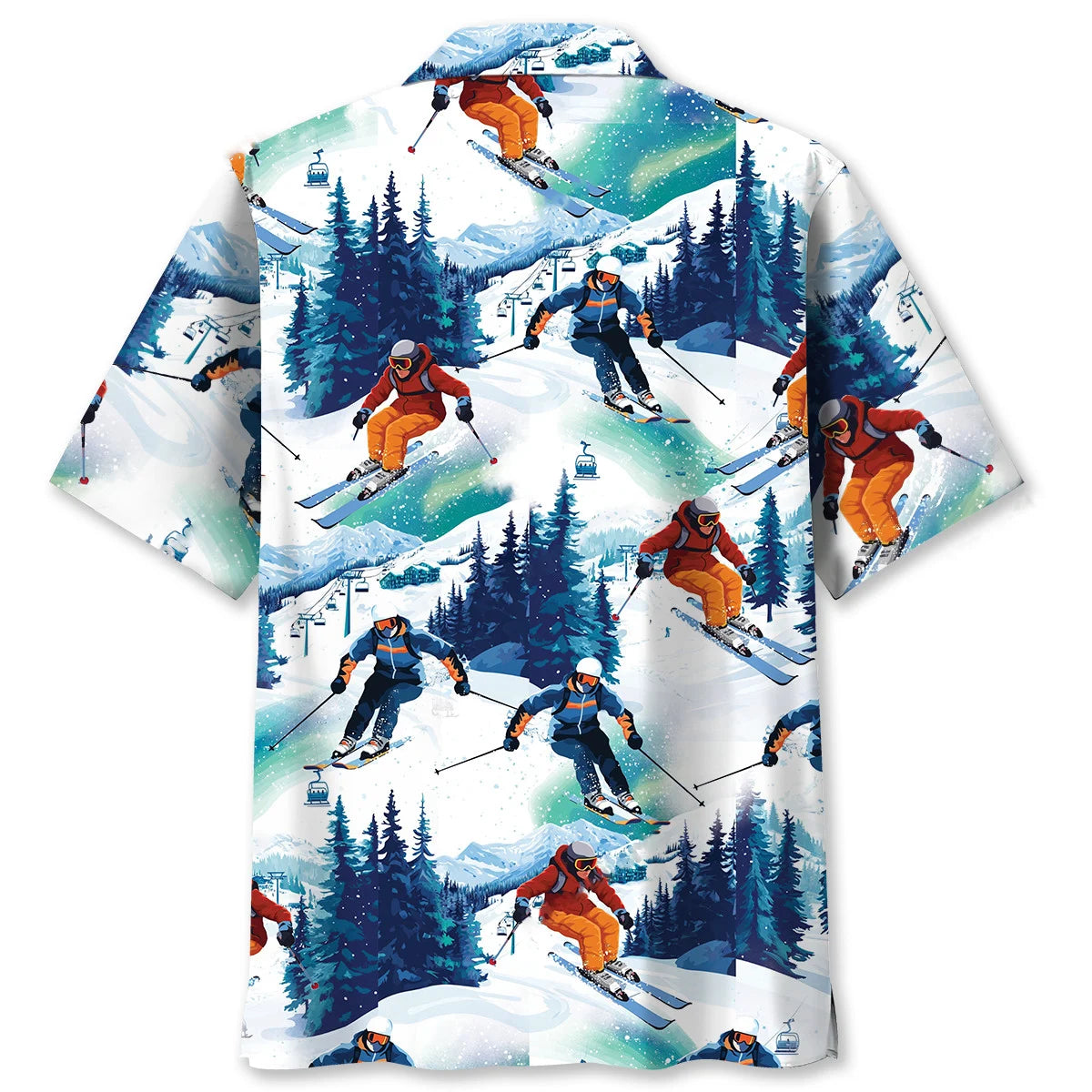 Skiing Downhill Hawaiian Shirt, custom shirt gift for men (view 2)