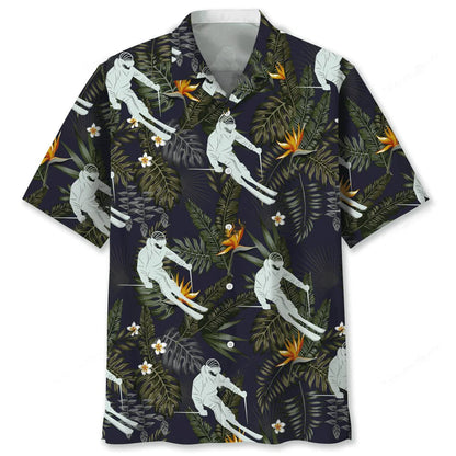 Skiing Hawaiian Nature Hawaiian Shirt, custom shirt gift for men (view 2)