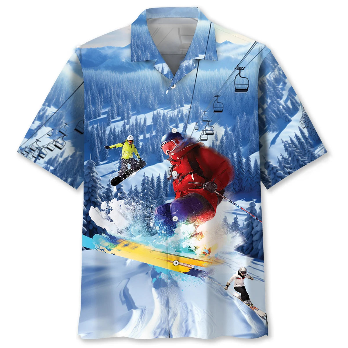 Skiing Hawaiian Shirt Men, custom shirt gift for men (view 4)