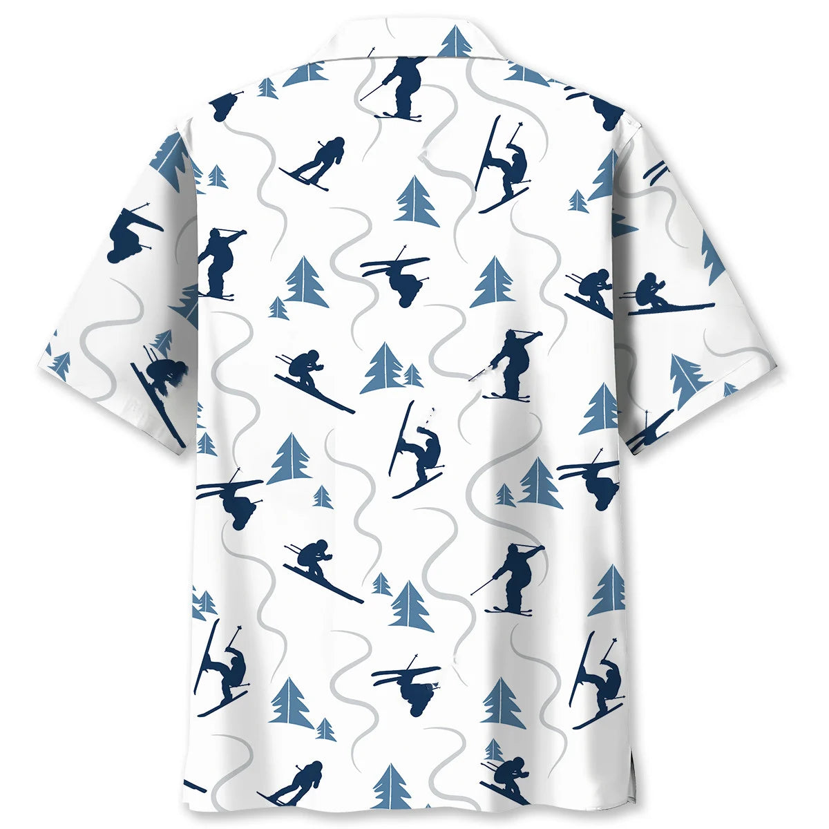 Skiing Mountain Hawaiian Shirt, custom shirt gift for men (view 2)