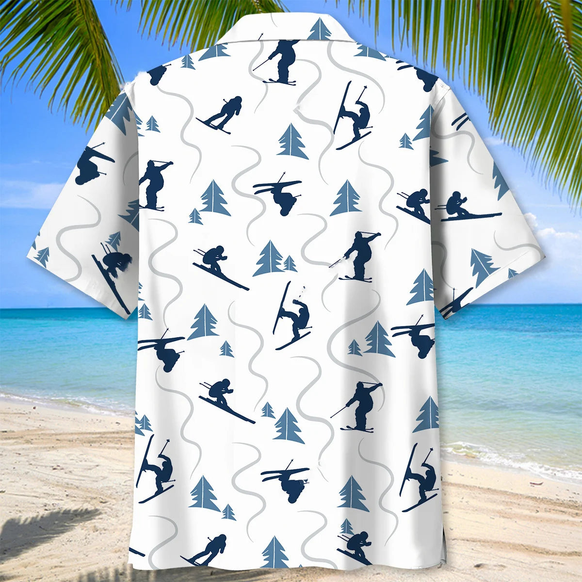 Skiing Mountain Hawaiian Shirt, custom shirt gift for men (view 4)