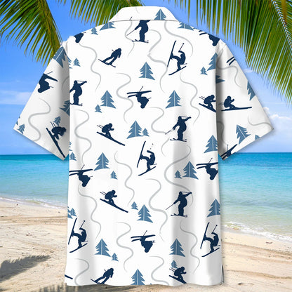 Skiing Mountain Hawaiian Shirt, custom shirt gift for men (view 4)