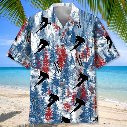 Skiing Mountain Usa Hawaiian Shirt, patriotic gift for 4th of July (view 3)