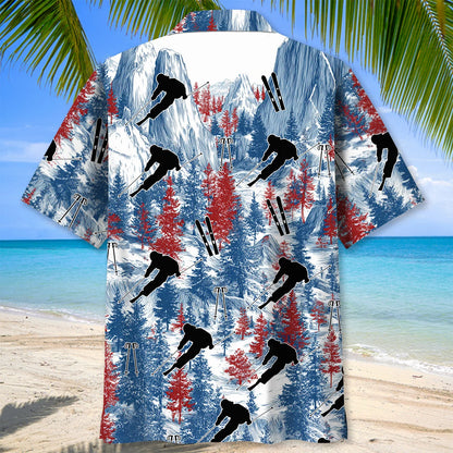 Skiing Mountain Usa Hawaiian Shirt, patriotic gift for 4th of July (view 4)