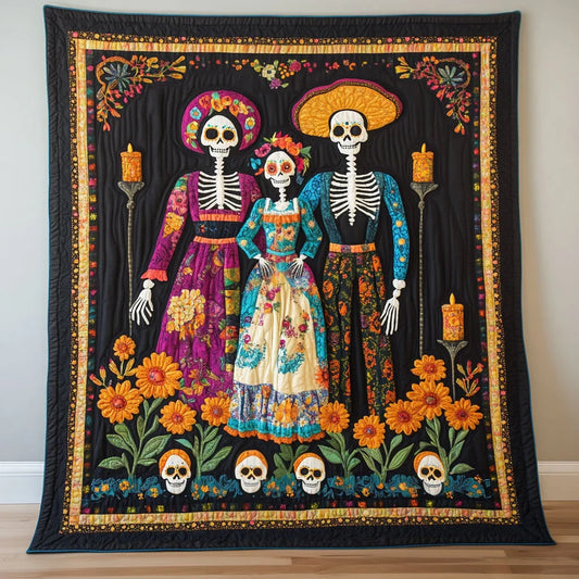 Skull Family Quilt Blanket