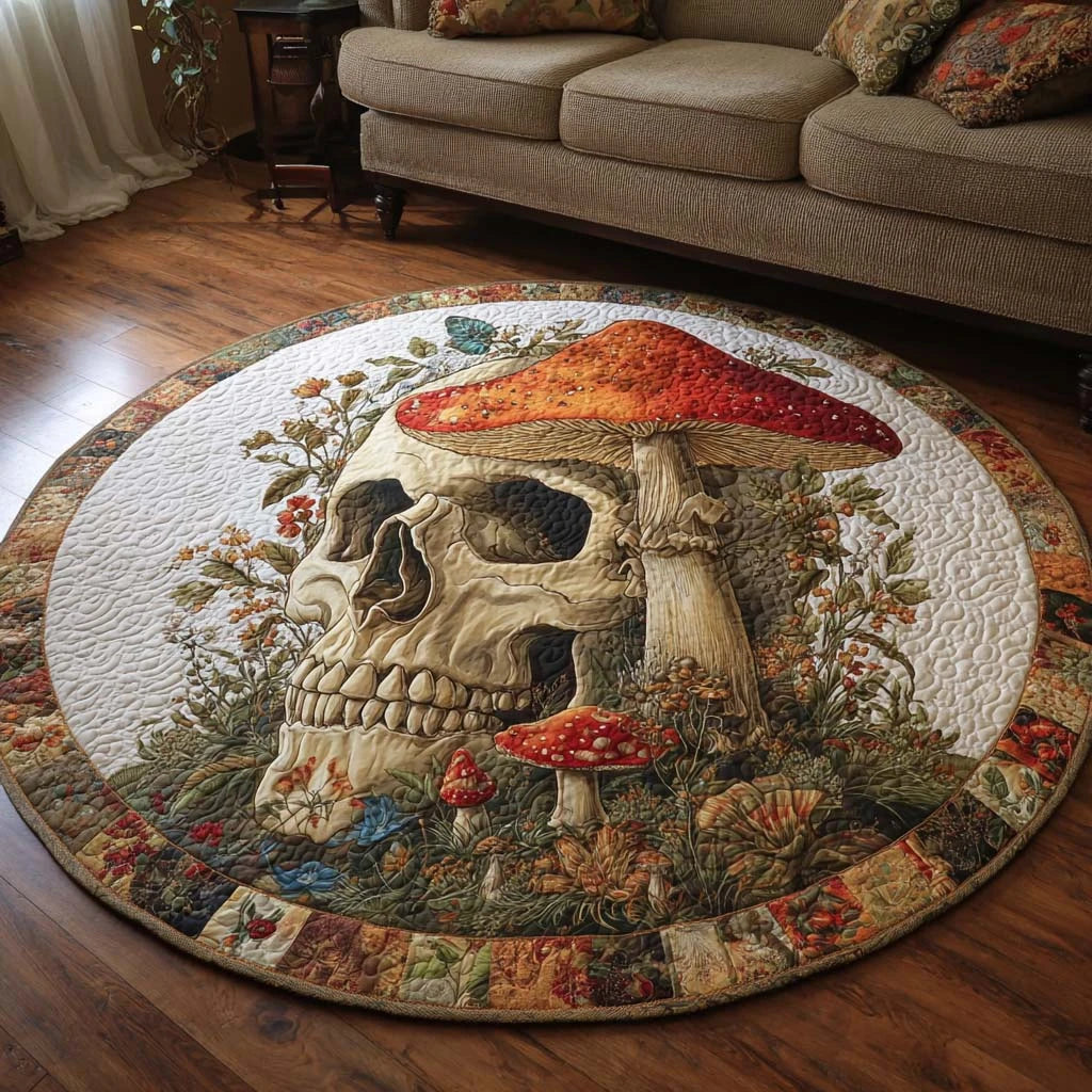 Skull Grove Quilted Round Mat