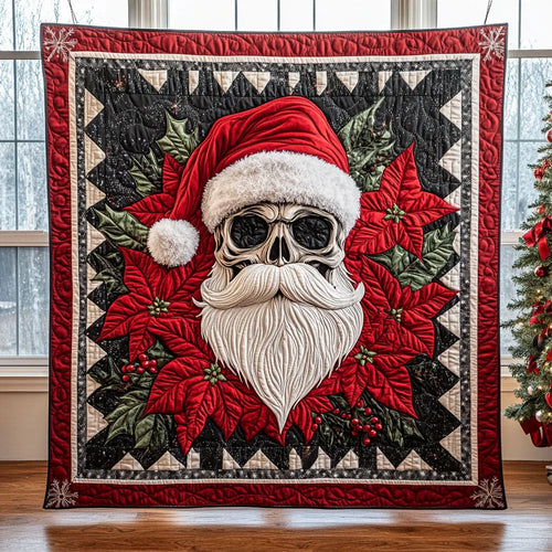 Skull Holiday Spirit Quilt Blanket