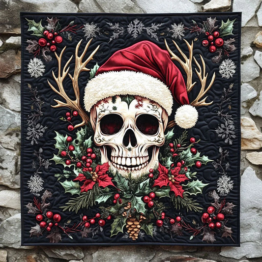 Skull Holly Night Quilt Blanket