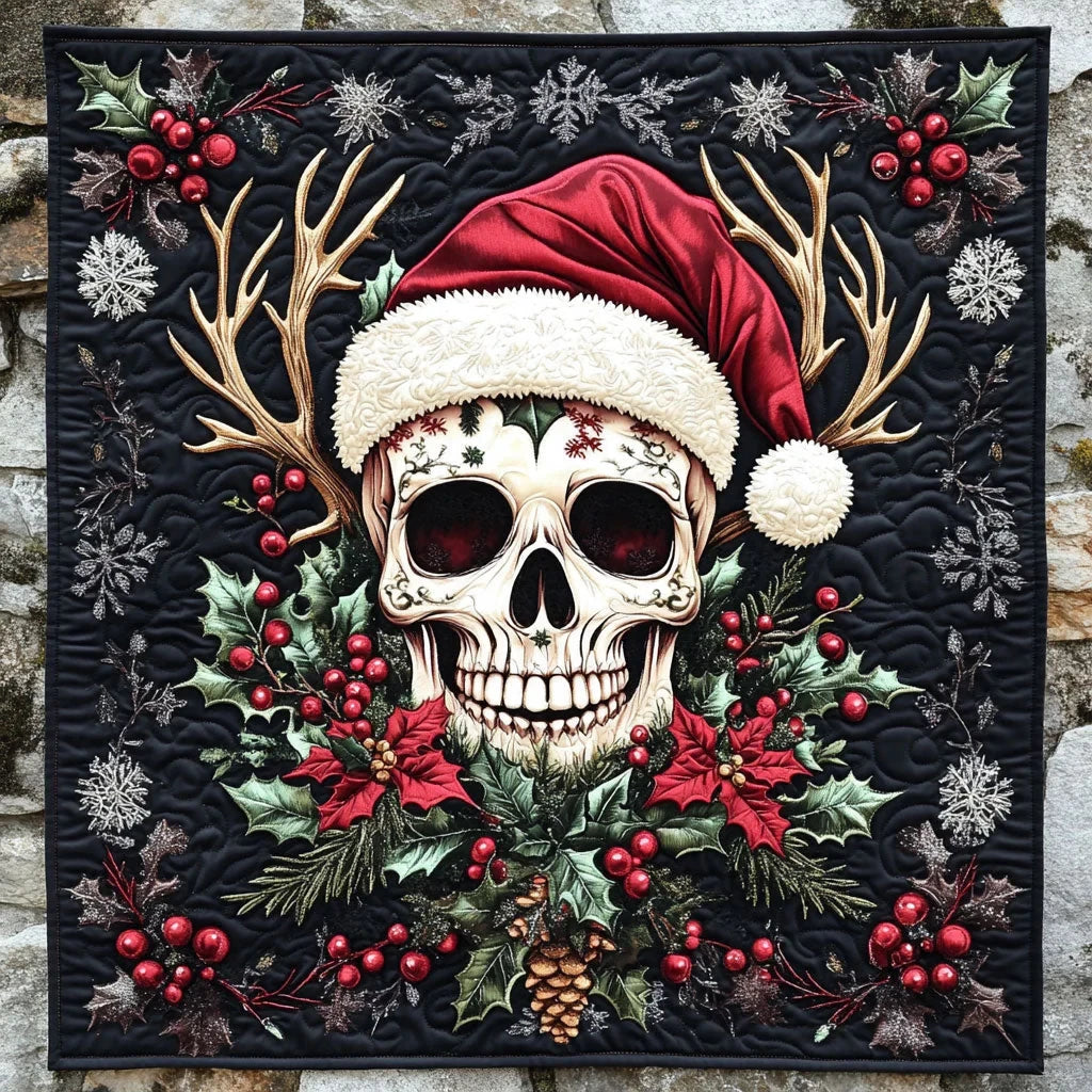 Skull Noel Flame Quilt Blanket