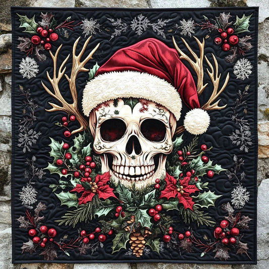 Skull Noel Flame Quilt Blanket