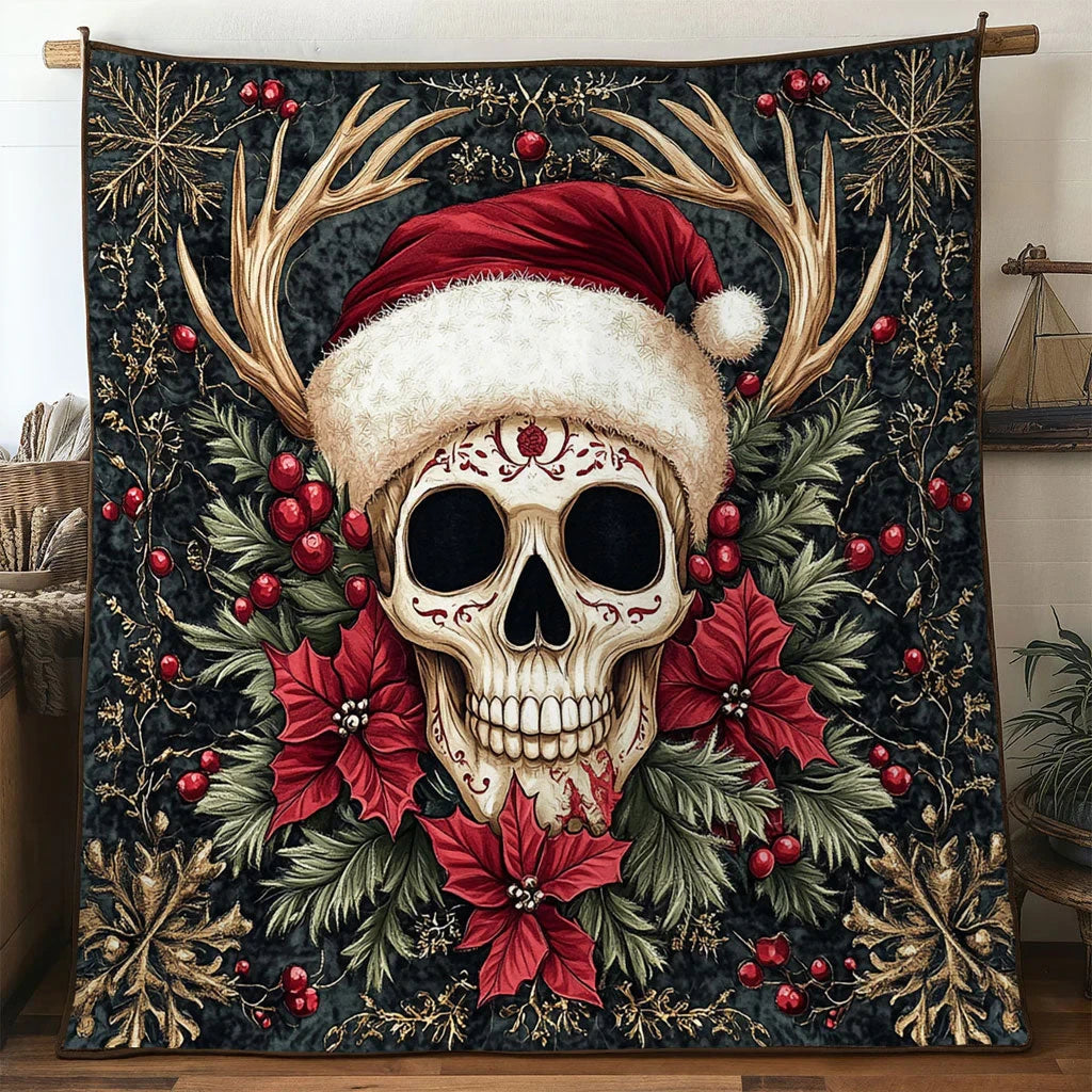 Skull Snow Garland Quilt Blanket
