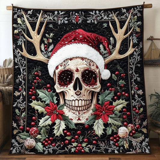 Skull Winter Crown Quilt Blanket