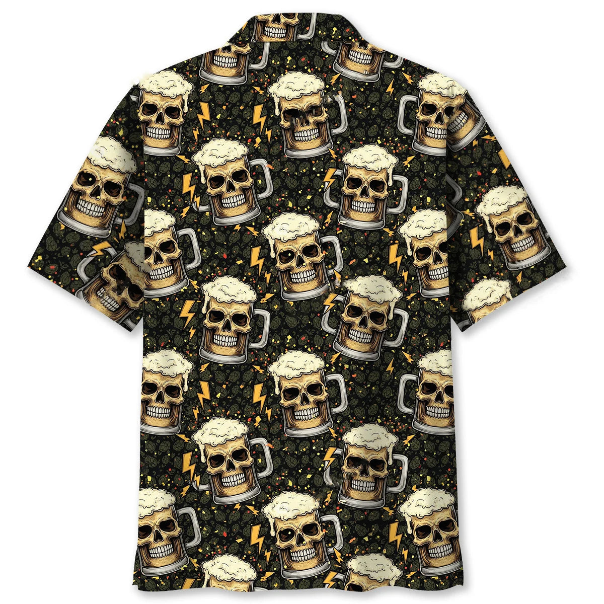 Skull Beer Mug Funny Hawaiian Shirt, custom shirt gift for men (view 2)