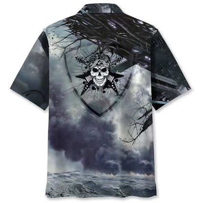 Skull Guitar Gothic Rock Style Hawaiian Shirt, custom shirt gift for men (view 2)