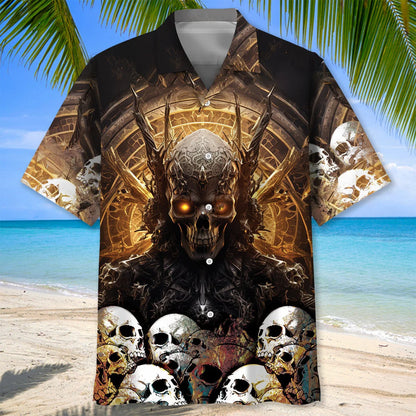 Skull King Hawaiian Shirt, custom shirt gift for men