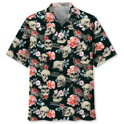 Skull Roses Hawaiian Shirt, custom shirt gift for men (view 2)