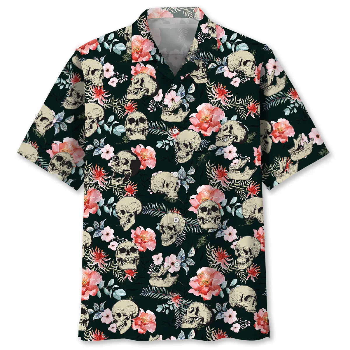 Skull Roses Hawaiian Shirt, custom shirt gift for men (view 4)