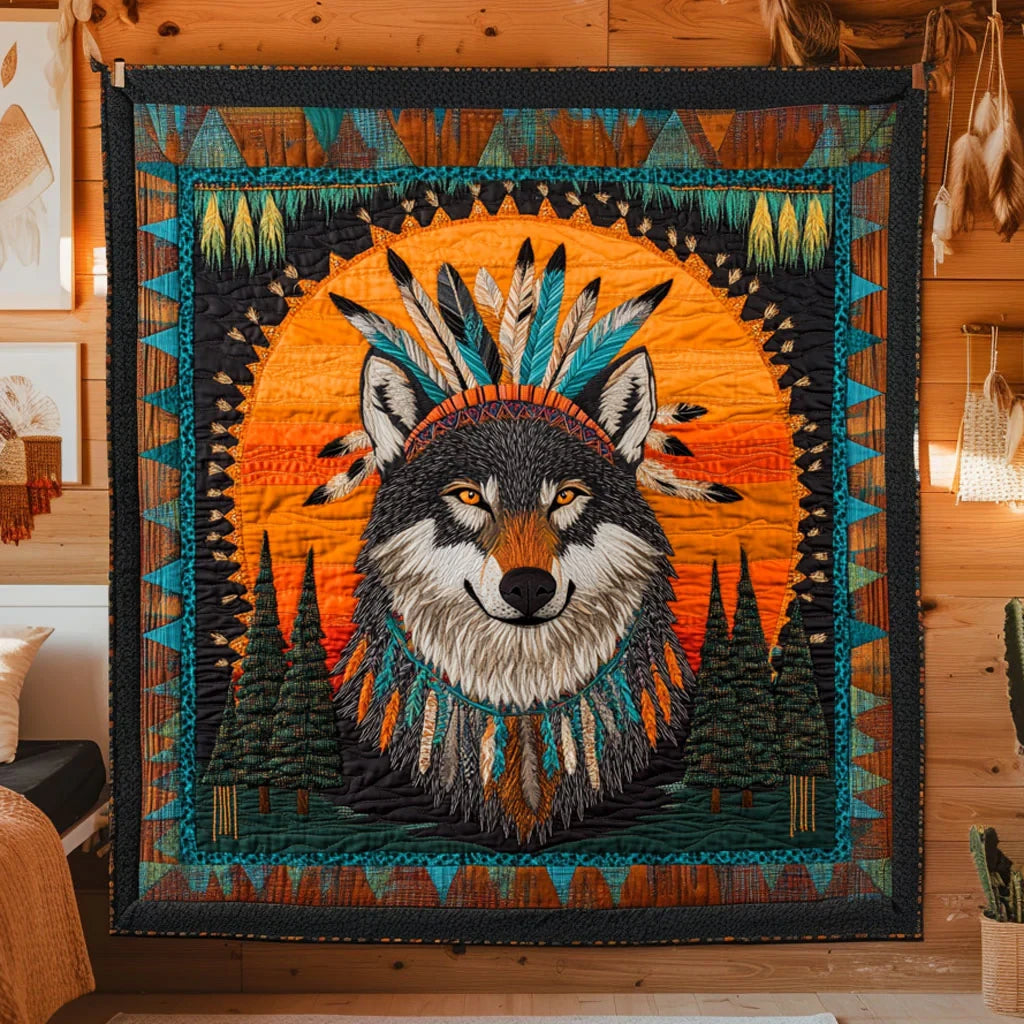 Sky Dream Wolf Quilt Blanket