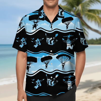 Skydiving Blue Hawaiian Shirt, custom shirt gift for men (view 3)