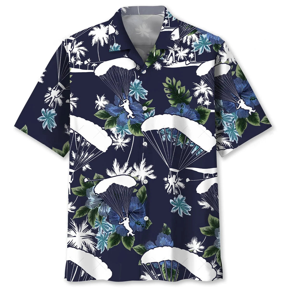 Skydiving Blue Nature Hawaiian Shirt, custom shirt gift for men (view 2)