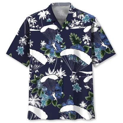 Skydiving Blue Nature Hawaiian Shirt, custom shirt gift for men (view 2)