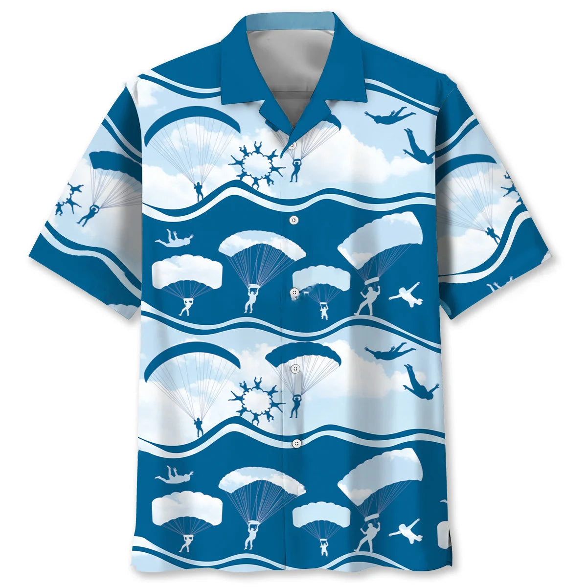 Skydiving Blue Sky Hawaiian Shirt, custom shirt gift for men (view 3)