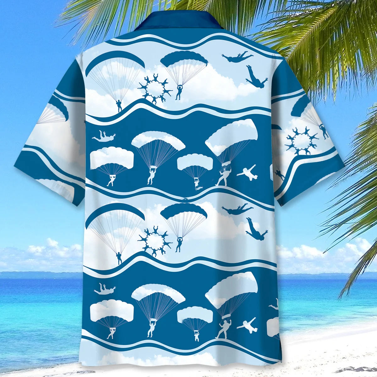 Skydiving Blue Sky Hawaiian Shirt, custom shirt gift for men (view 5)