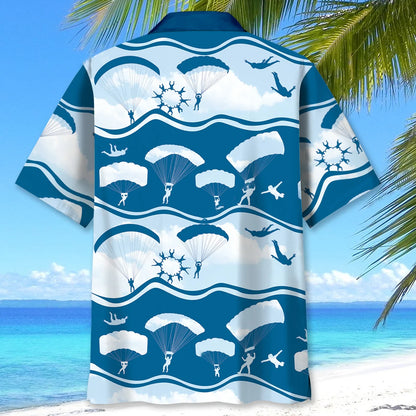 Skydiving Blue Sky Hawaiian Shirt, custom shirt gift for men (view 5)