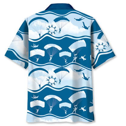 Skydiving Blue Sky Hawaiian Shirt, custom shirt gift for men (view 6)