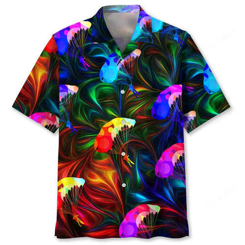 Skydiving Color Hawaiian Shirt, custom shirt gift for men