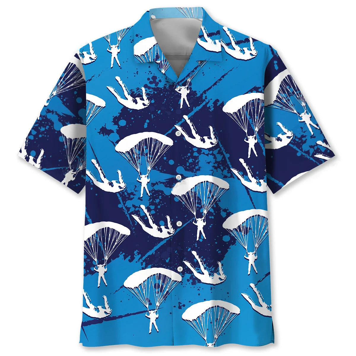 Skydiving Grunge Hawaiian Shirt, custom shirt gift for men