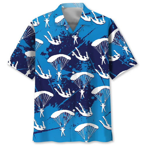 Skydiving Grunge Hawaiian Shirt, custom shirt gift for men