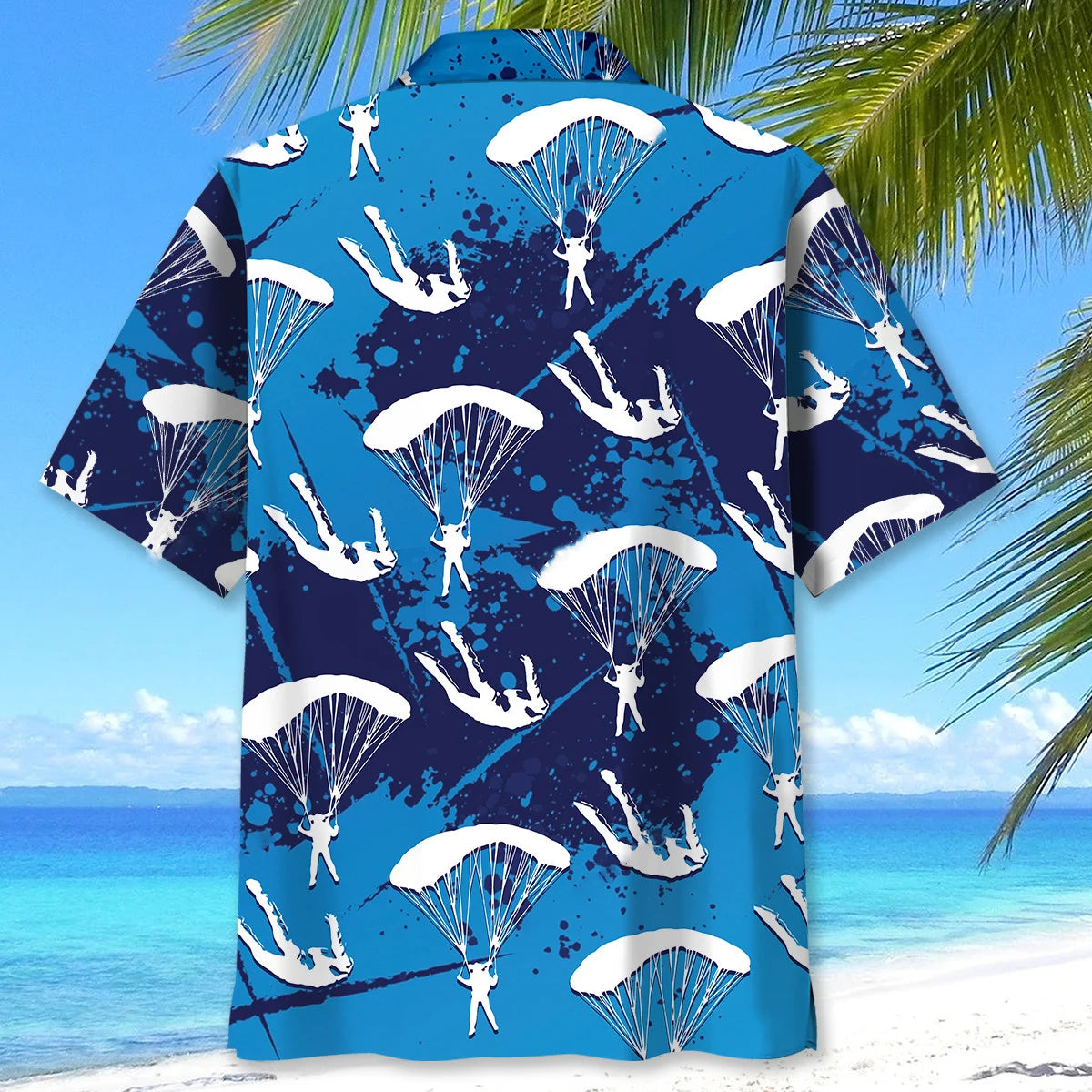 Skydiving Grunge Hawaiian Shirt, custom shirt gift for men (view 3)