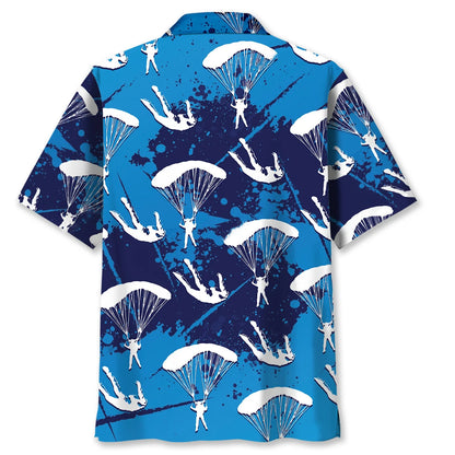 Skydiving Grunge Hawaiian Shirt, custom shirt gift for men (view 4)