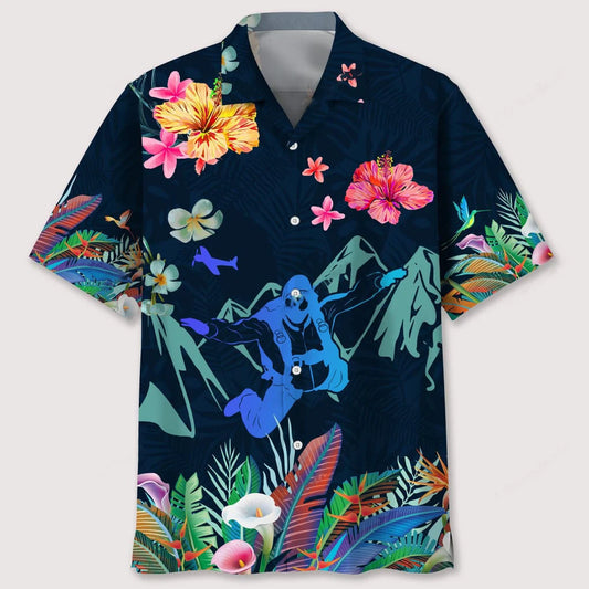 Skydiving Love Tropical Hawaiian Shirt, custom shirt gift for men