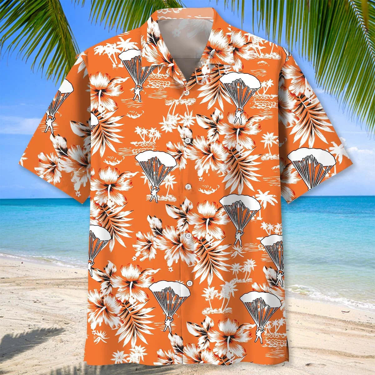 Skydiving Nature Hawaiian Shirt, custom shirt gift for men (view 3)
