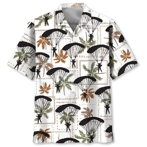 Skydiving Palm Tree Hawaiian Shirt, custom shirt gift for men