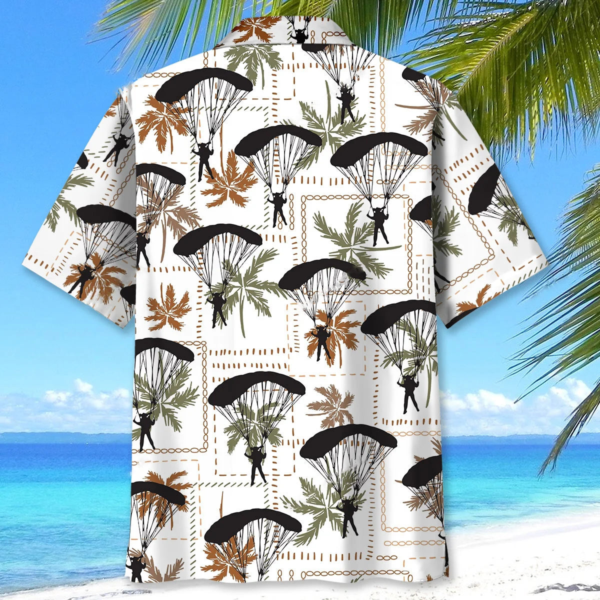 Skydiving Palm Tree Hawaiian Shirt, custom shirt gift for men (view 3)