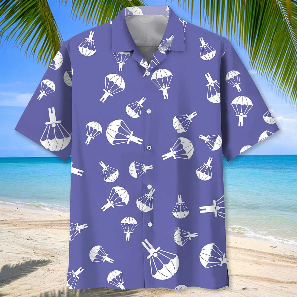 Skydiving Purple Hawaiian Shirt, custom shirt gift for men