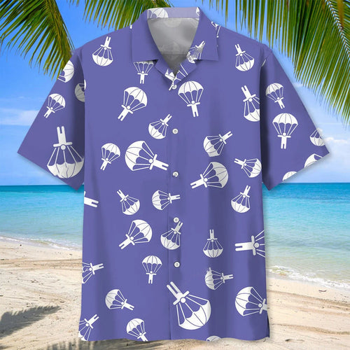 Skydiving Purple Hawaiian Shirt, custom shirt gift for men