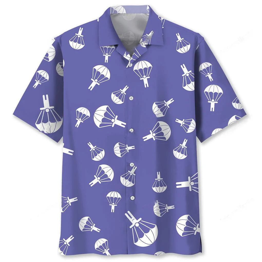 Skydiving Purple Hawaiian Shirt, custom shirt gift for men (view 2)