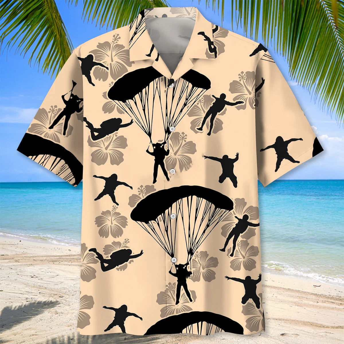 Skydiving Skydiver Hawaiian Shirt, custom shirt gift for men (view 2)