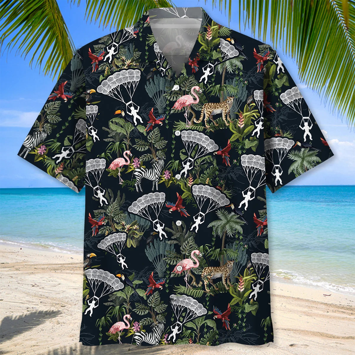 Skydiving Tropical Hawaiian Shirt, custom shirt gift for men