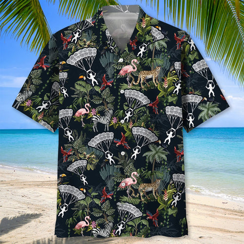 Skydiving Tropical Hawaiian Shirt, custom shirt gift for men