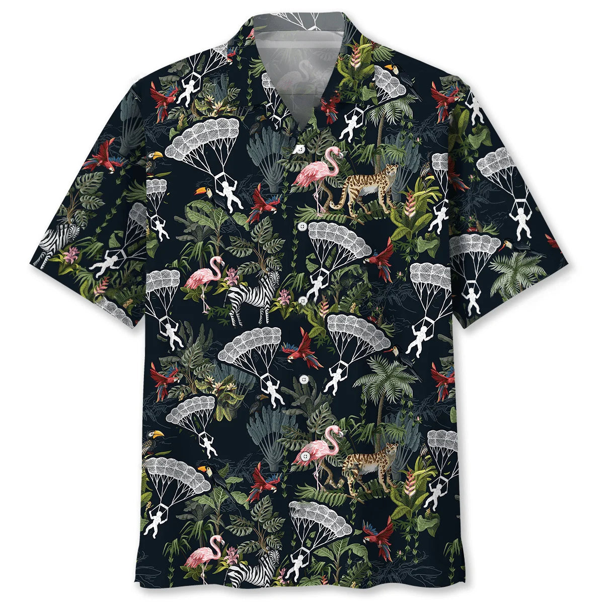 Skydiving Tropical Hawaiian Shirt, custom shirt gift for men (view 2)