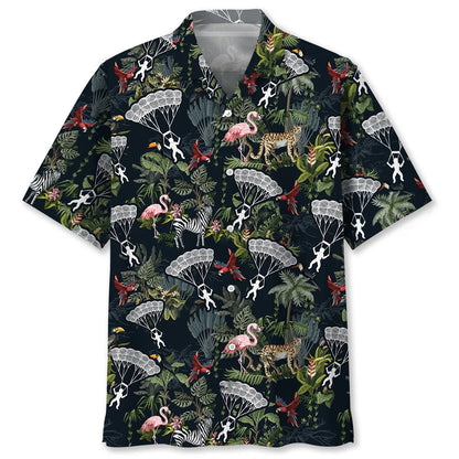 Skydiving Tropical Hawaiian Shirt, custom shirt gift for men (view 2)