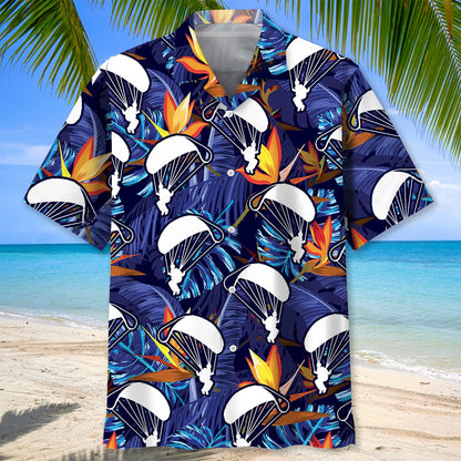 Skydiving Tropical Hawaiian Shirt, custom shirt gift for men (view 3)