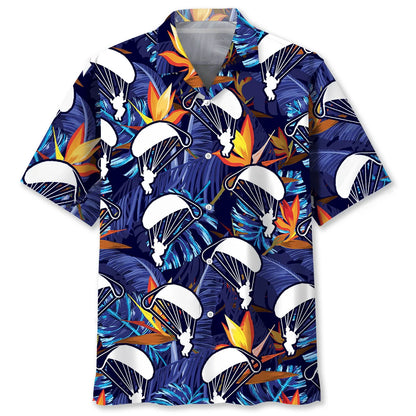 Skydiving Tropical Hawaiian Shirt, custom shirt gift for men (view 4)