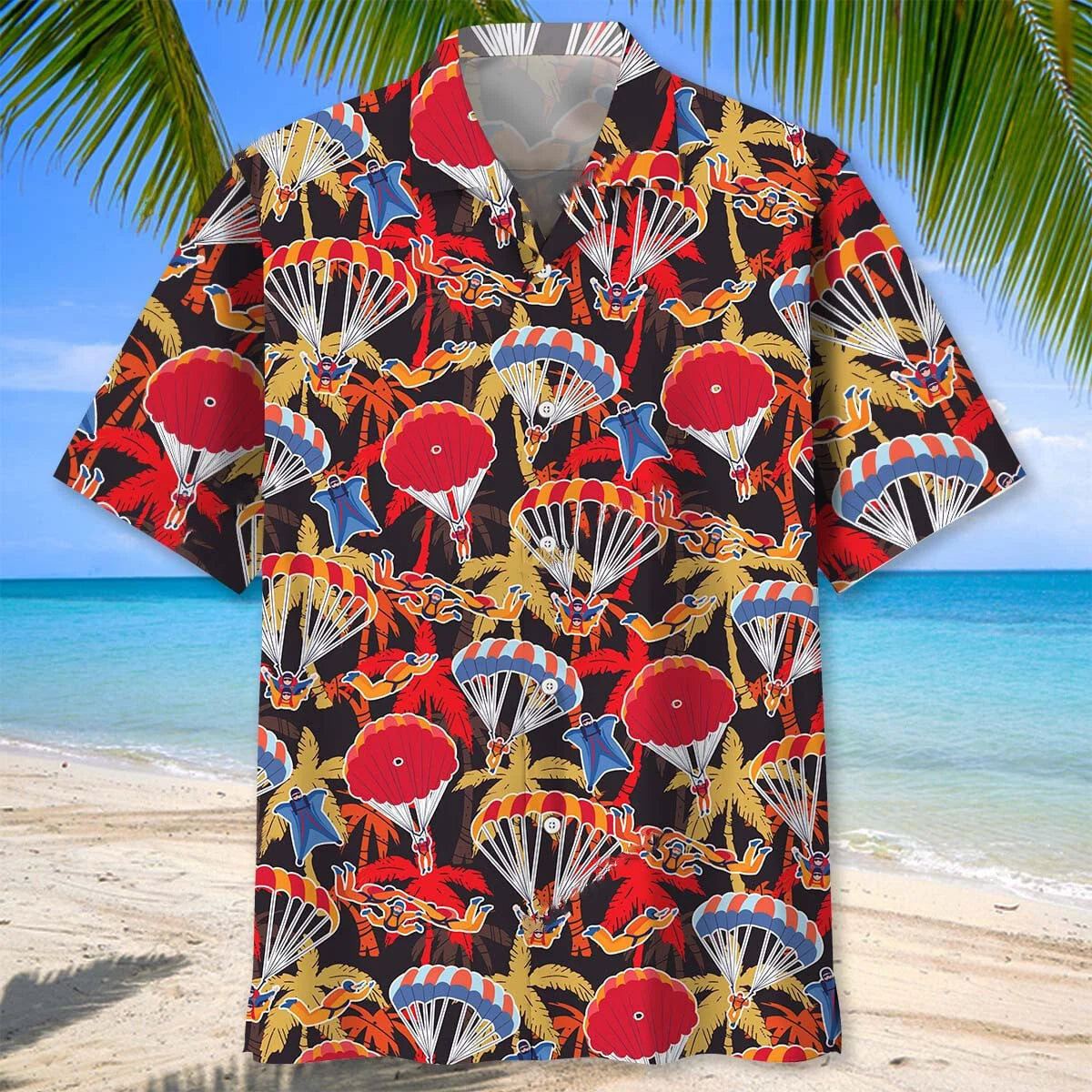 Skydiving Tropical Hawaiian Shirt, custom shirt gift for men (view 5)